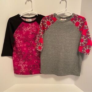 LULAROE Disney Girl's Minnie Mouse & Donald Duck Sloan Tees Set of 2 Size 4